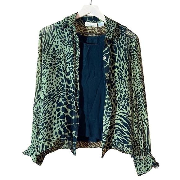 New York City Design Co. Vintage 100% Silk Blouse - Size M - Picture 1 of 6